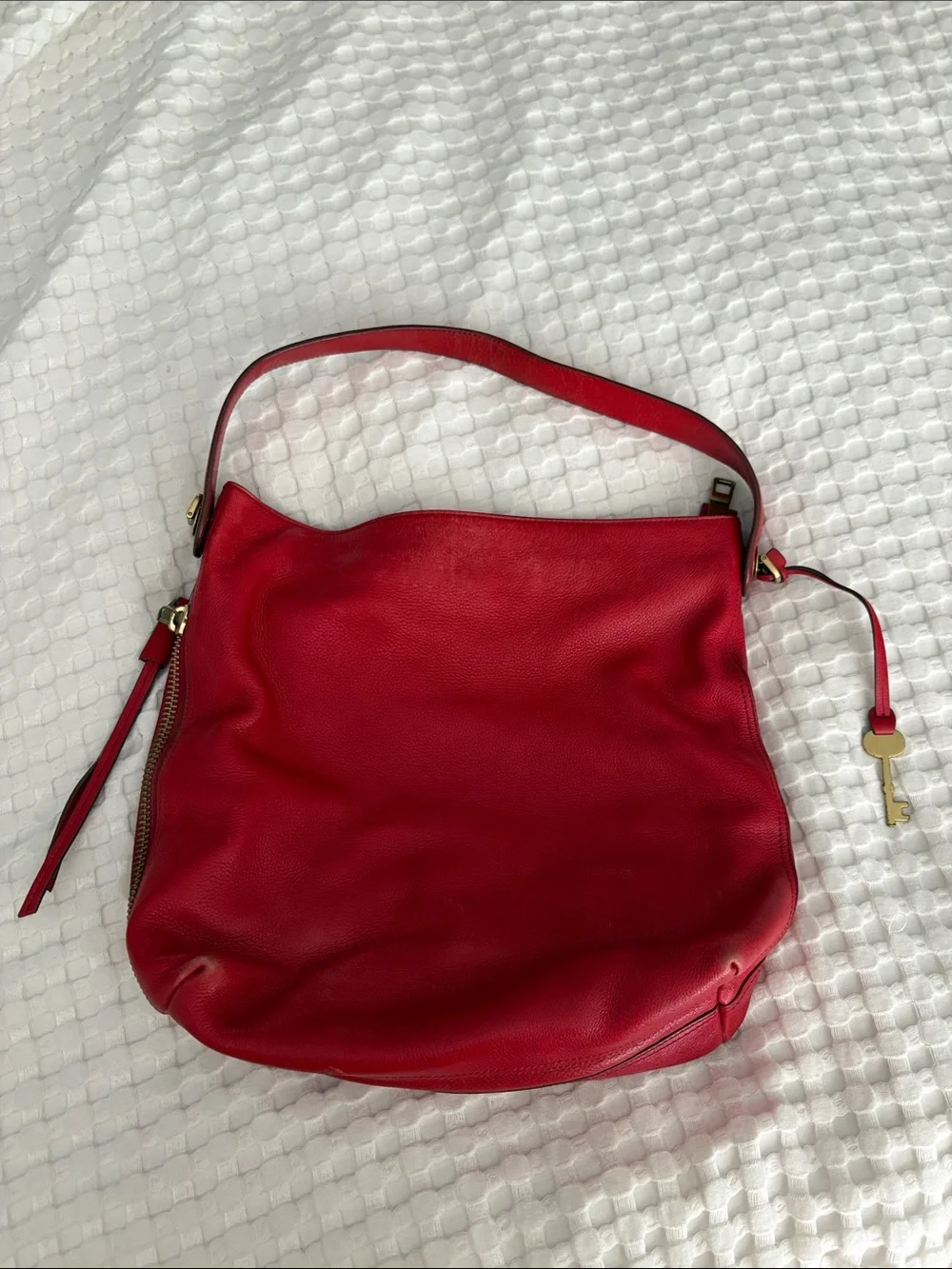 Fossil Red Leather Bag - Shoulder or Crossbody